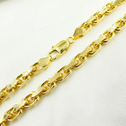 14k Solid Gold Diamond Cut Box Chain